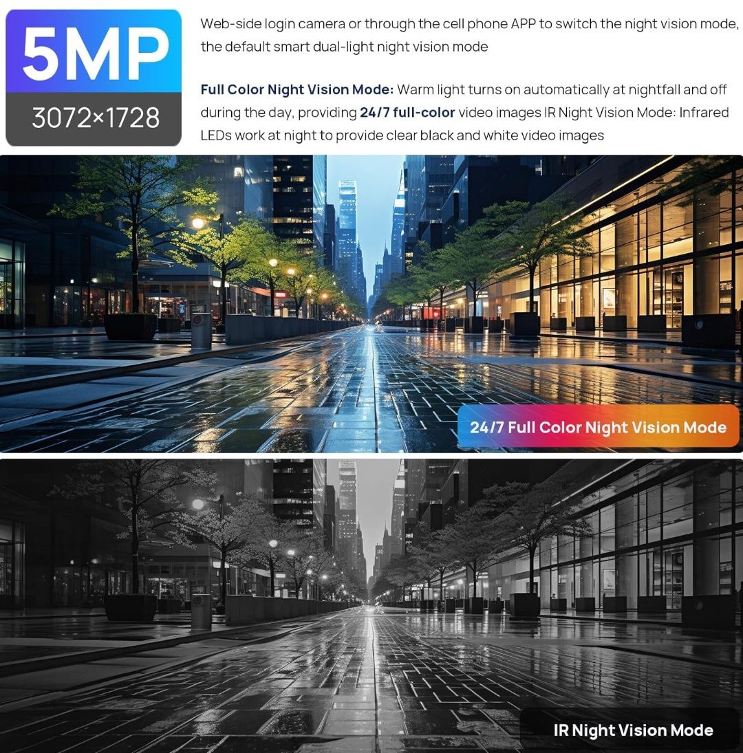 Kamera VIKYLIN 5MP VK153F PoE z inteligentnym wykrywaniem ludzi/pojazd