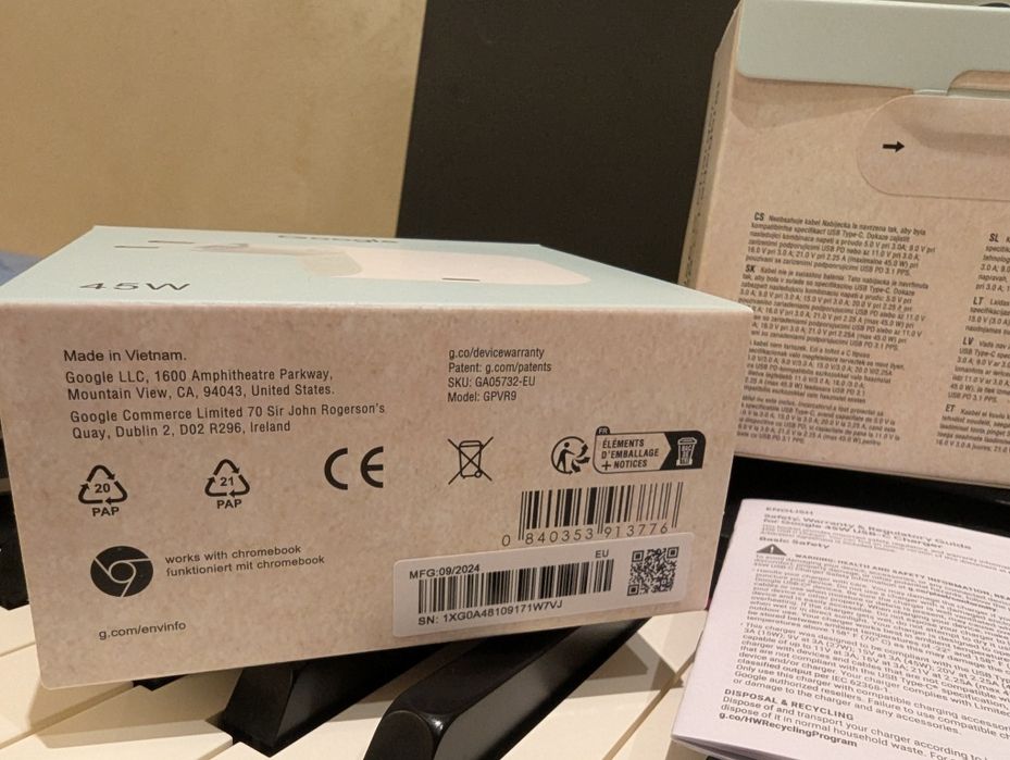 Блок Зарядки Google Pixel USB-C 45Вт EU