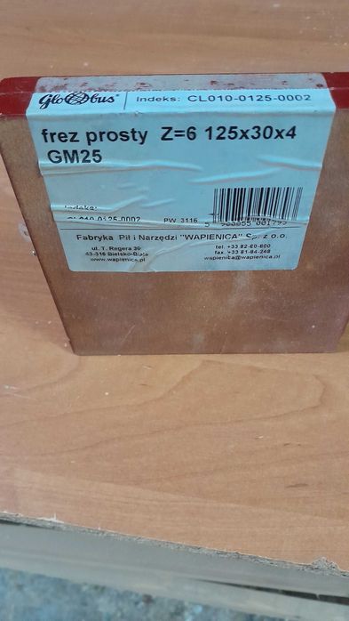 Frez prosty Globus 125x30x4mm