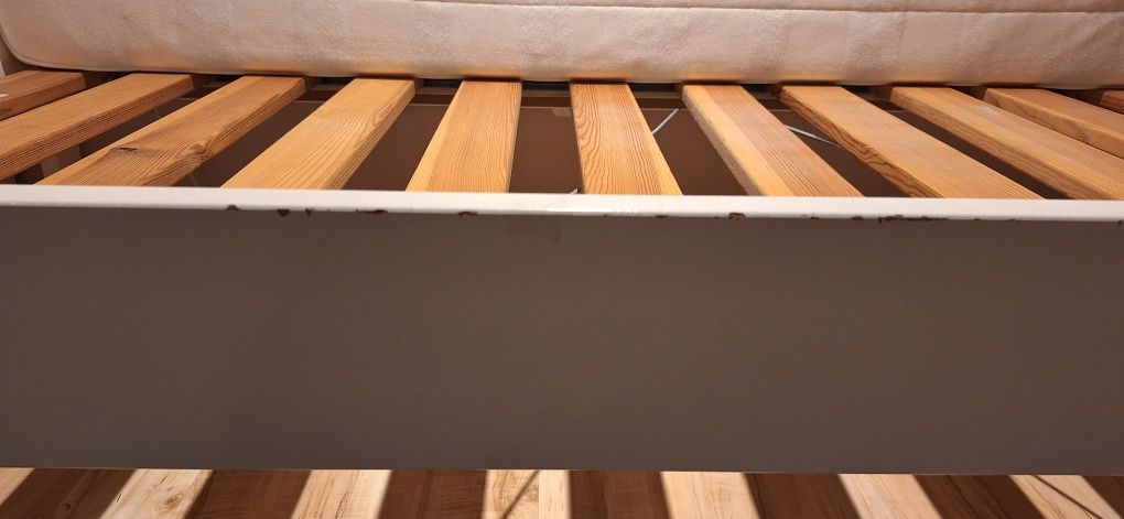 Łóżko IKEA KRITTER 70x160 cm Białe + Materac + Prześcieradło x2