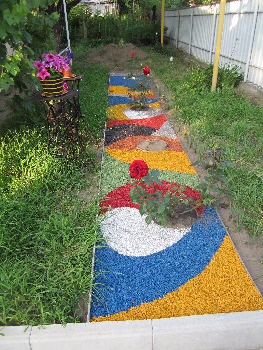 Щебень цветной,крошка декоративная, гравий крашенный