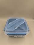 Lunchbox pojemnik na śniadanie żywność sztućce 2,25l niebieski