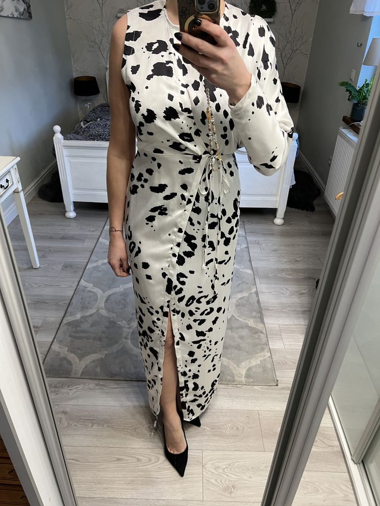 Elegancka suknia w cętki. Asos 38