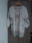 Biała bawełniana bluzka bluzeczka tunika Zavanna 44 XXL  retro Boho
