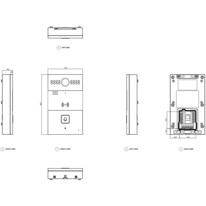 Panel zewnętrzny jednorodzinny natynkowy AKUVOX R26C Srebrny