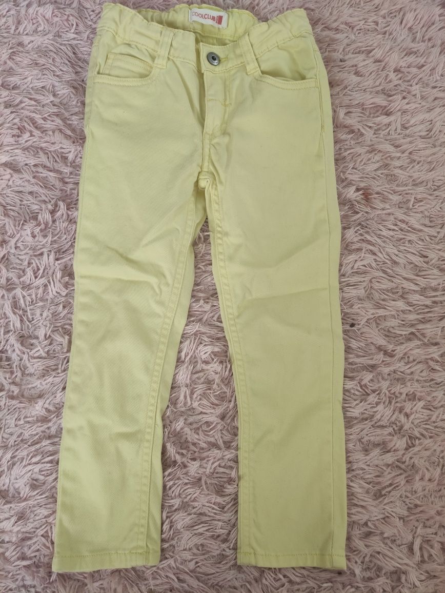 Spodnie dla dziewczynki eleganckie 110/116 różowe , żółte , koralowe