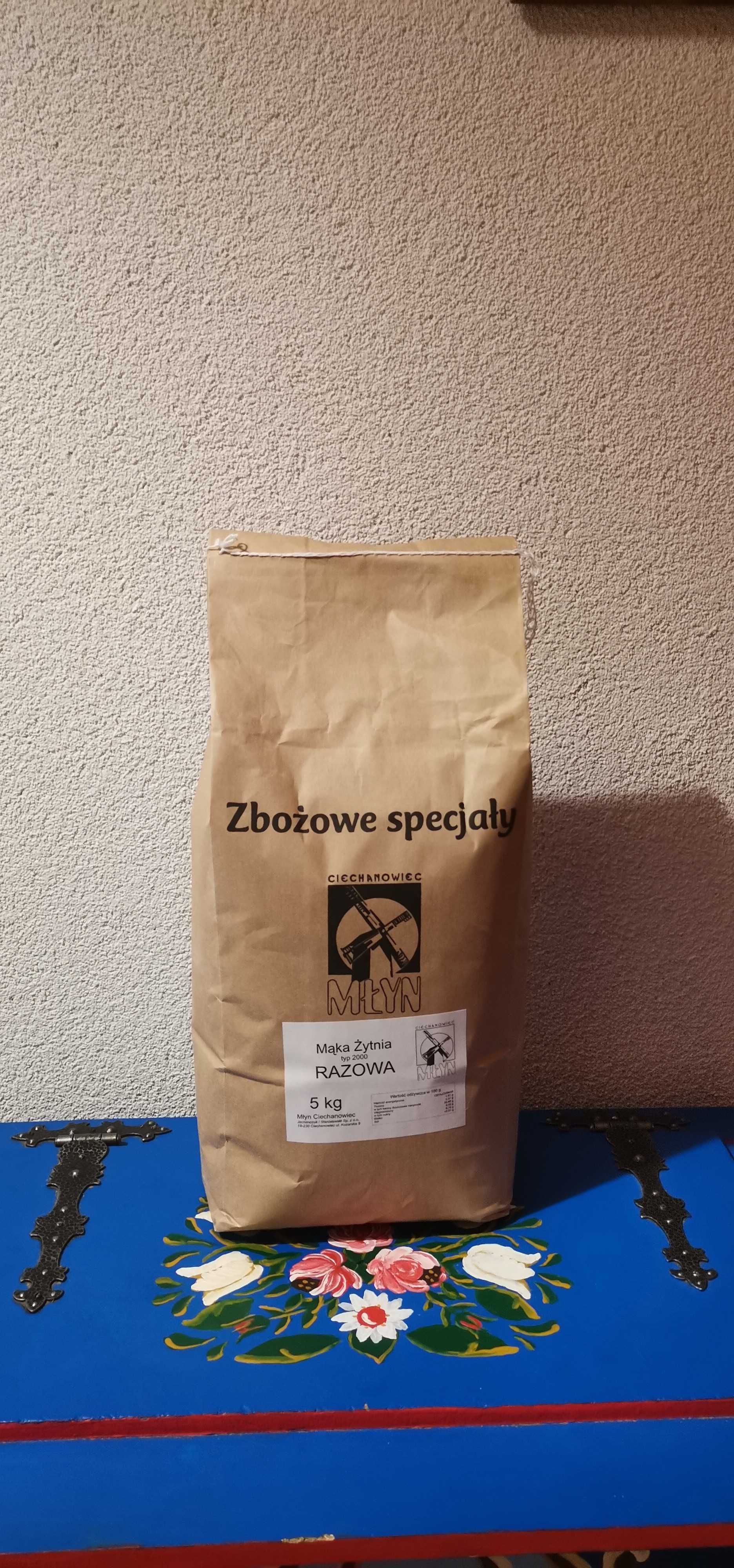 Mąka żytnia 2000 prosto z młyna bez polepszaczy 5kg