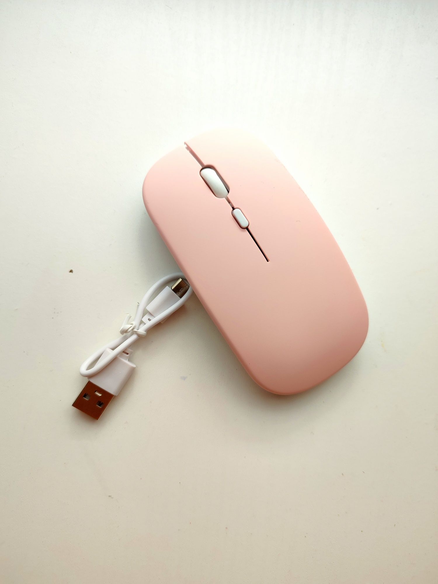 Nowa bezprzewodowa myszka mysz do komputera USB różowa