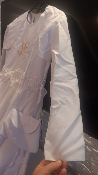 Sukienka komunijna, bolerko, torebka, wianek