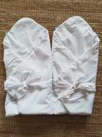 2 rożki niemowlęce białe, bawełniane, do prania na 95 stopni