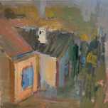 Obraz olej na płótnie 40x40 pejzaż malarstwo