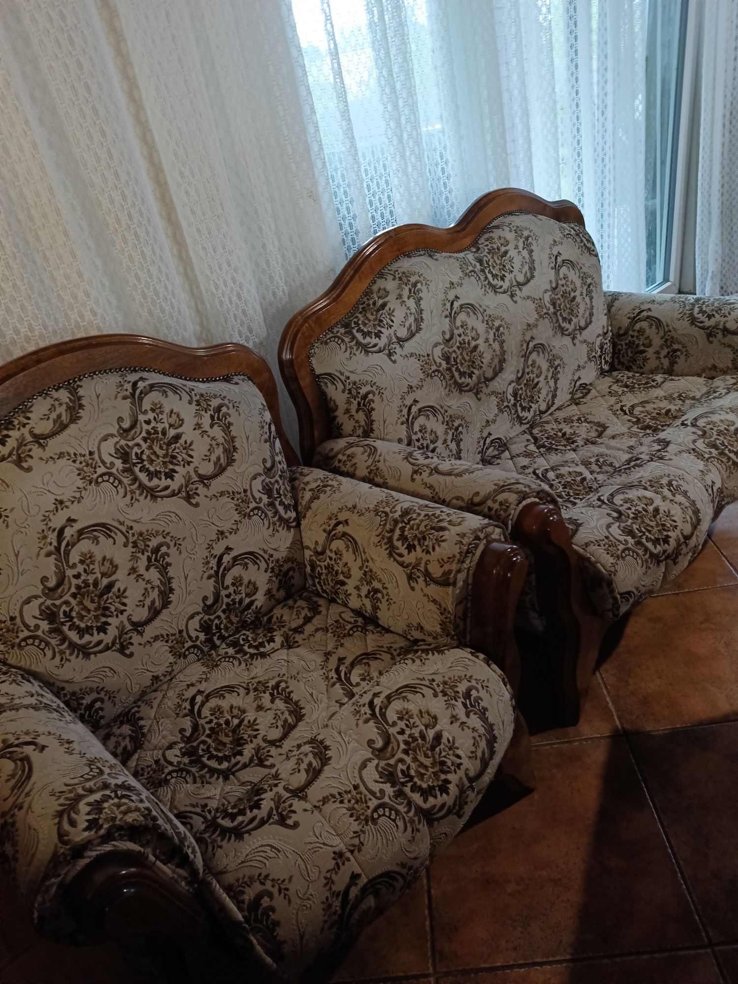 Sofa dwa fotele Ludwik VI retro
