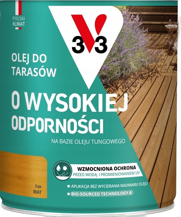 Olej do tarasów o wysokiej odporności Polski Klimat V33 DĄB 2,5L