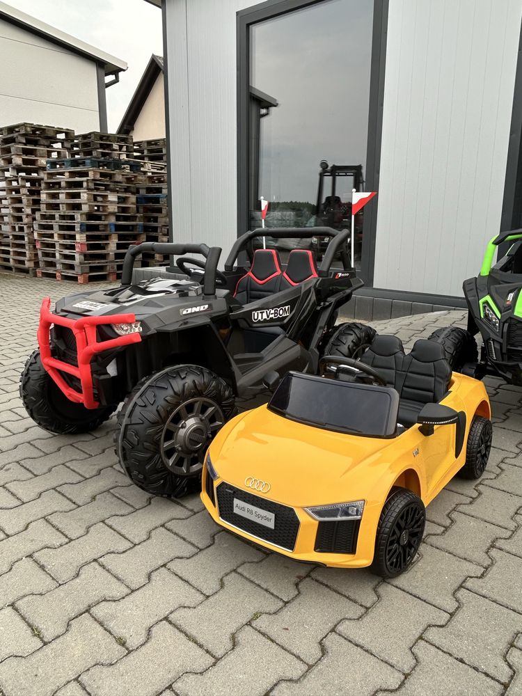 Auto na akumulator dwuosobowe 24V 4x200Watt Miękkie koła Skóra BUGGY
