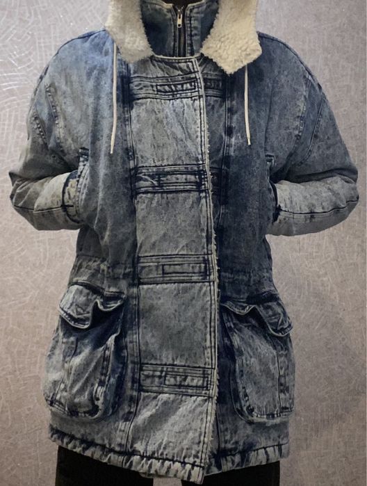Джинсова зимова чоловіча куртка (оверсайз)