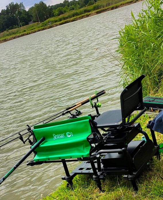 Kosz siedzisko wędkarskie Sensas 3410 +półka +siatka 4m