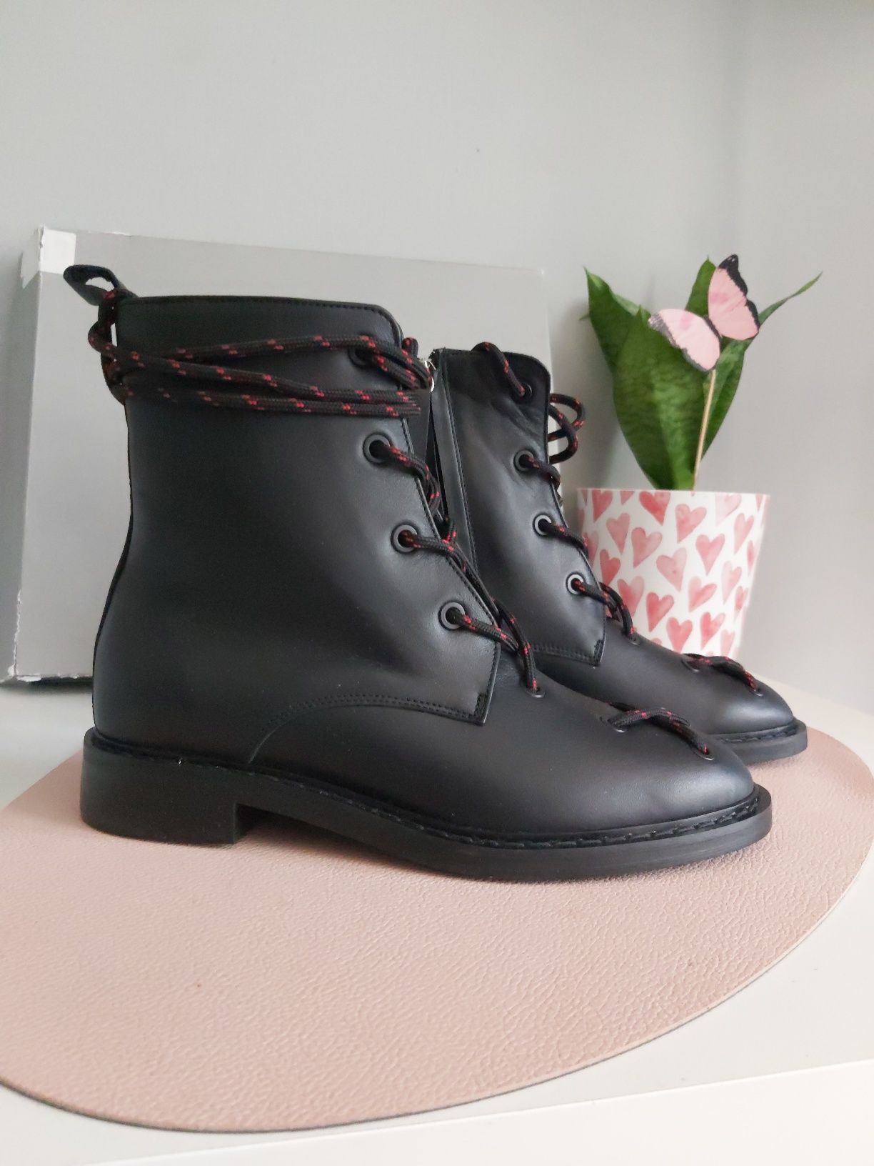 Botki L37 rozm 36 23cm skóra naturalna