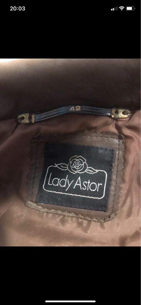 Lady astor 42 damska skóra kurtka płaszcz skórzany brązowy