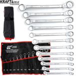 KRAFT&DELE Zestaw Kluczy Oczkowych Odgiętych 12 Elementów 6-32mm Gięte