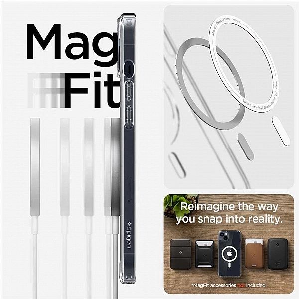Etui Spigen Ultra Hybrid Mag z MagSafe na iPhone 14 - przezroczysto-bi