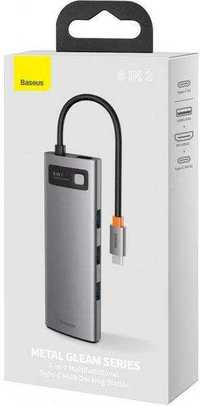 USB-хаб Baseus Metal Gleam Series 8-in-1 Station Gray