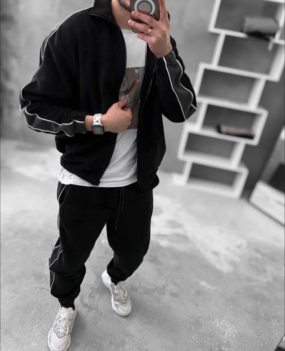 Мужской зимний костюм ИЗ ФЛИСА кофта и штаны с лампасами 48-52 M L XL
