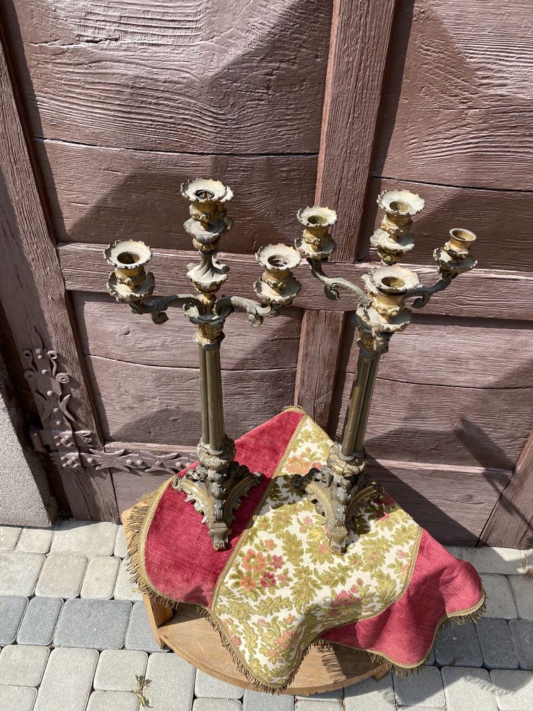 Para kandelabrów brąz 2500 Wysokość 60 cm  Szerokość 25 cm