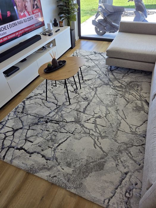 Tapete Marbella 190 x 290 cm branco/cinza