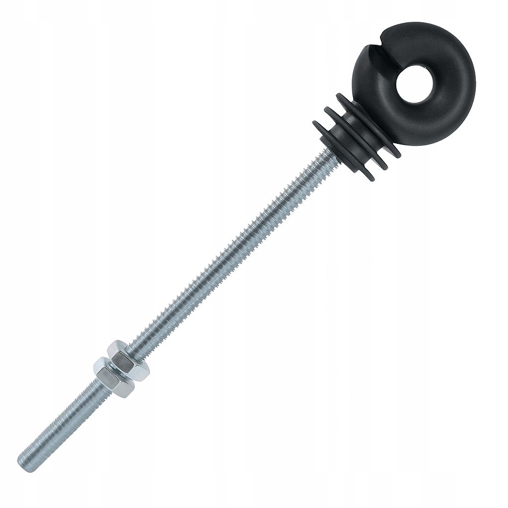 10x Izolator okrągły do pastucha DŁUGI GWINT METRYCZNY 18cm