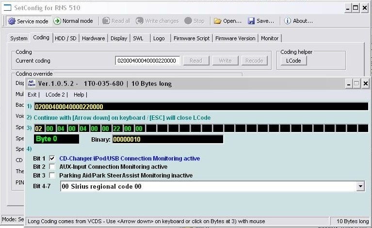 Setconfig 2.8.1 rns 510, rns 810, rns 850