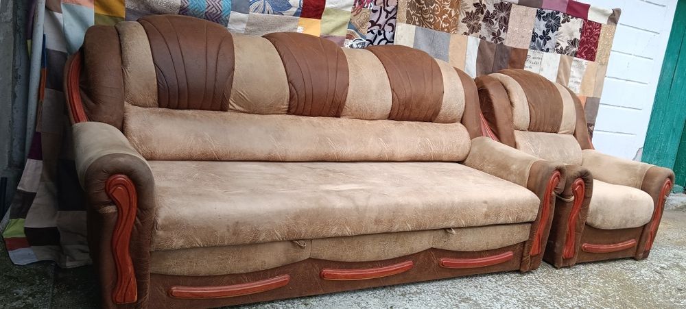 Мягкі мебелі, розкладний диван +1 крісло розкладне