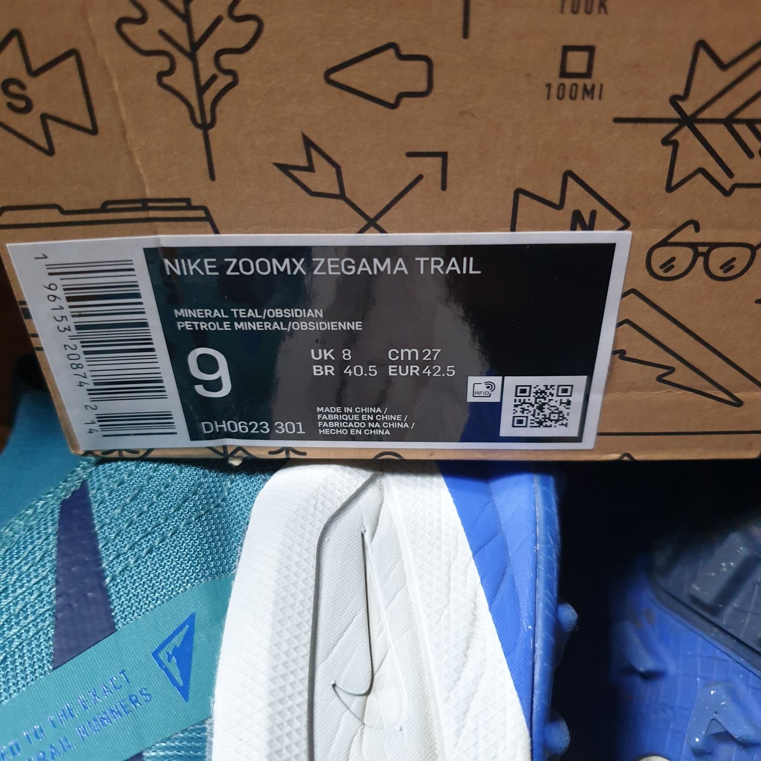 Чоловічі кросівки Nike Zoomx 42.5 zegama 27.-27.5см trail