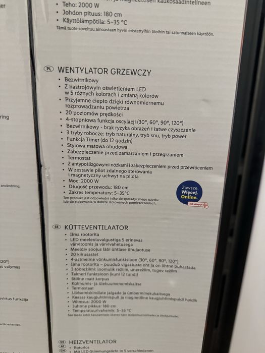 wentylator grzewczy grzejnik ogrzewacz farelka NOWY