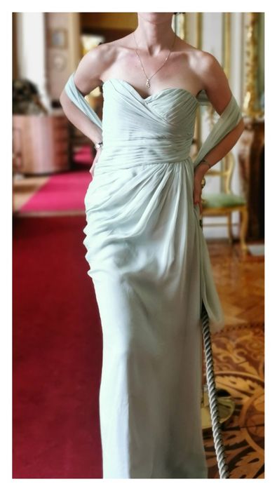 Miętowa sukienka maxi Adrianna Papell (M/38) #balowa #wesele #elegant