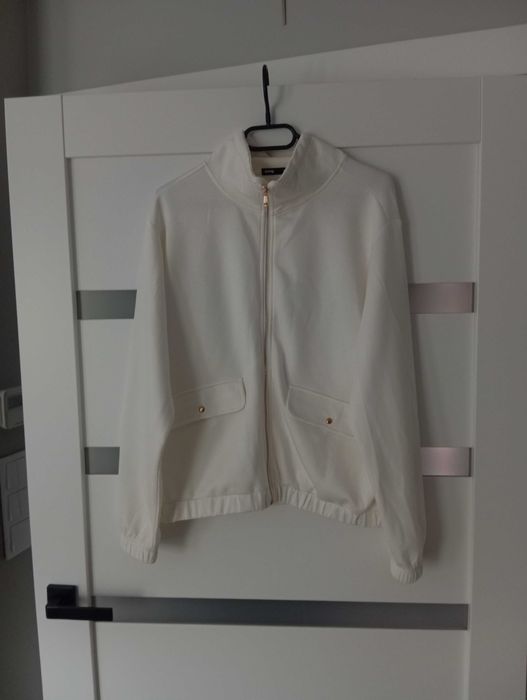 Nowy Komplet dresowy biały kremowy dresy spodenki bluza S 36 Sinsay