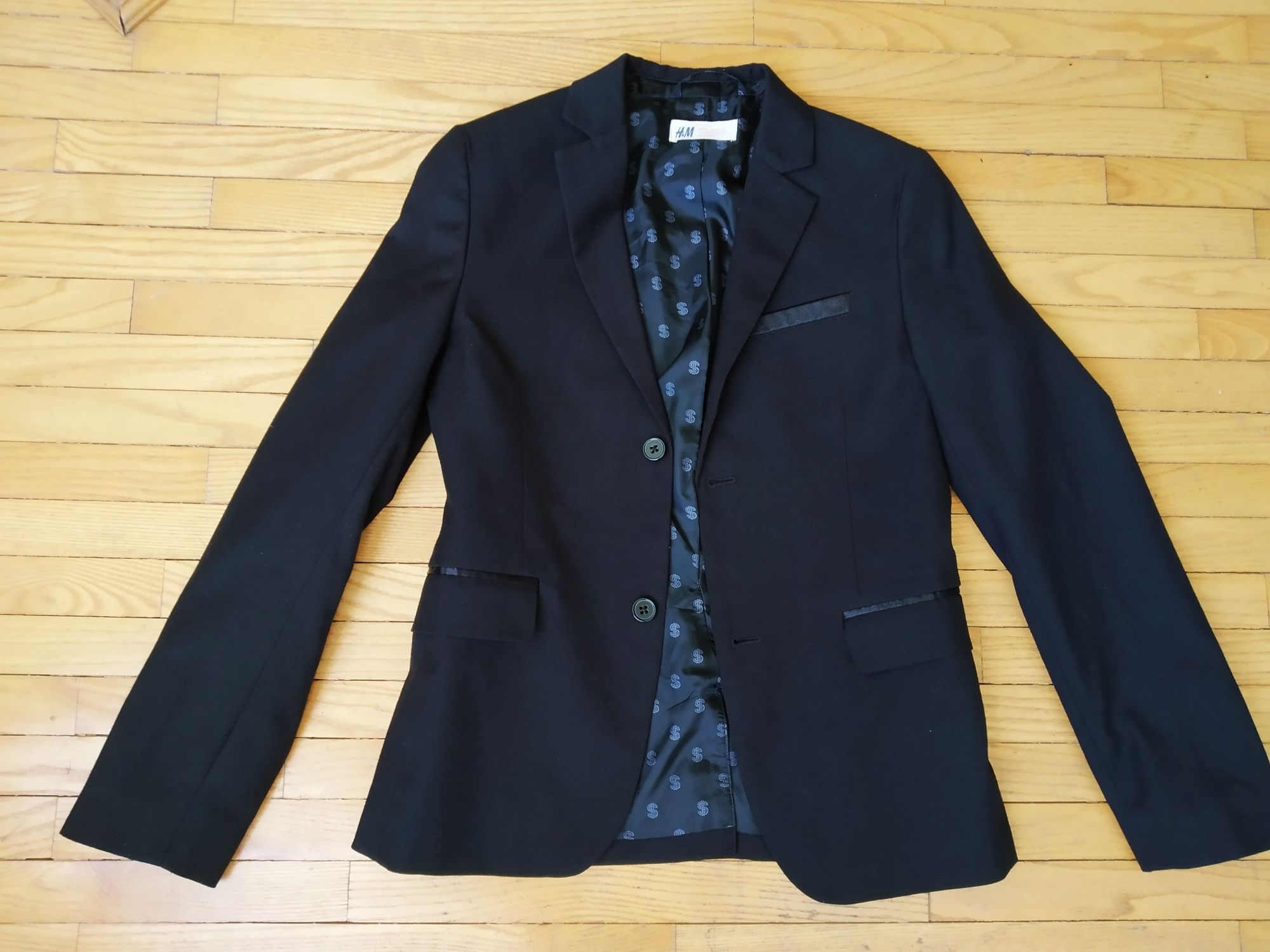 Піджак, жакет чорний H&M 140-146p. сорочка Next в подарунок.