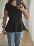 Camisola preta peplum