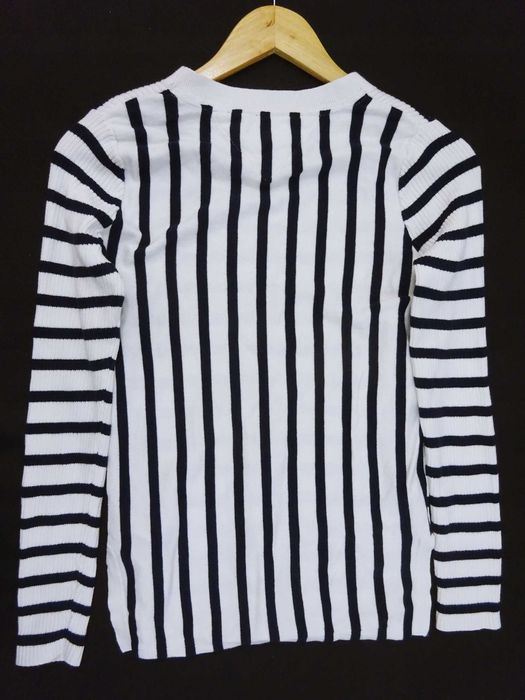 H7 dopasowany sweter damski Tommy Hilfiger elegancki paski prążek S 36