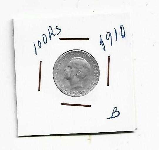 100 Reis 1910 Prata.
