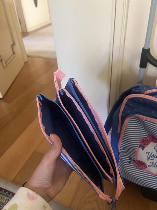 Mochila Trolley e estojo conjunto criança