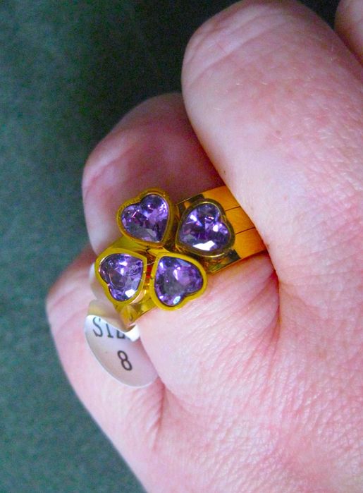 Anel Aço Trevo Triplo NOVO: 2 Cores e 2 Tamanhos - SALDO