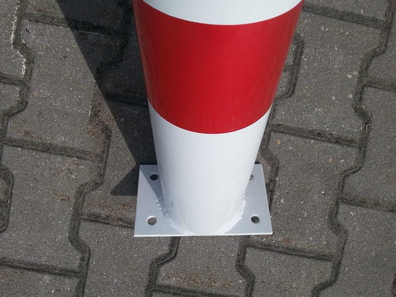 Słupek chodnikowy parkingowy blokada u12c 80 cm biało-czerwony