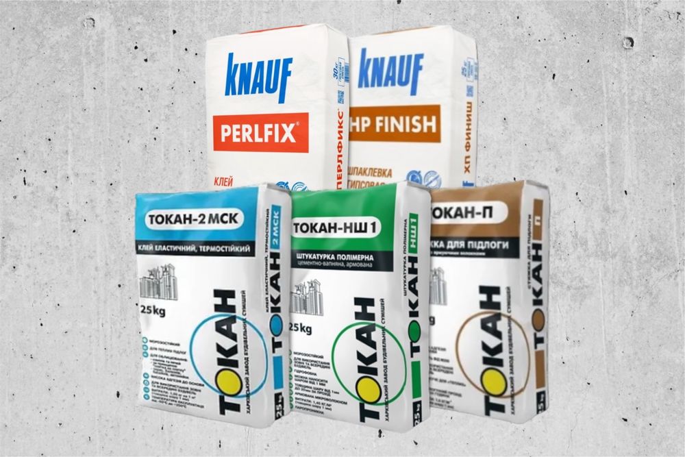 Клеи, смеси, гидроизоляция, цемент KNAUF ТОКАН