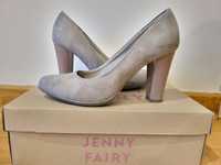 Jenny Fairy buty damskie 38 szare wysoki słupek 9cm