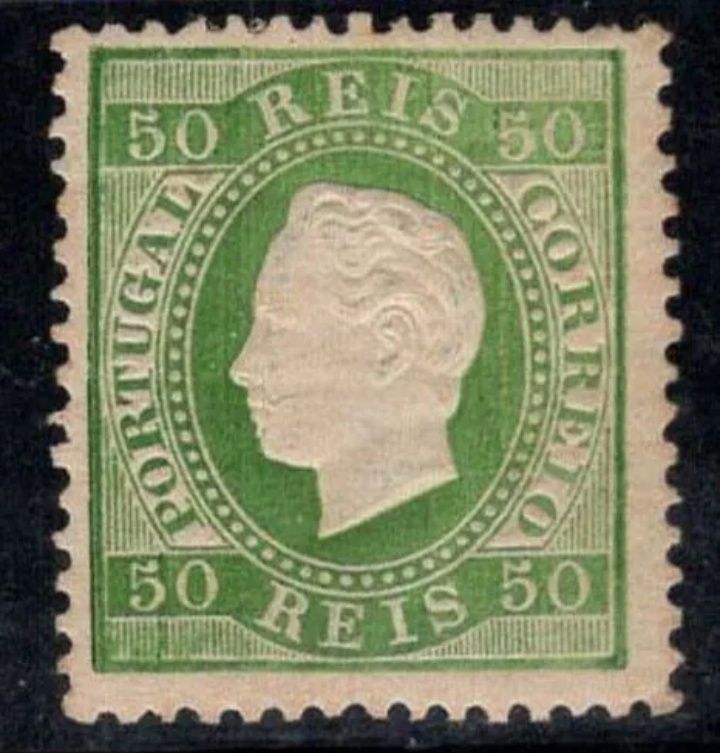 1870/1876 Selo da Série de D° Luís I Fita Direita MLH *
