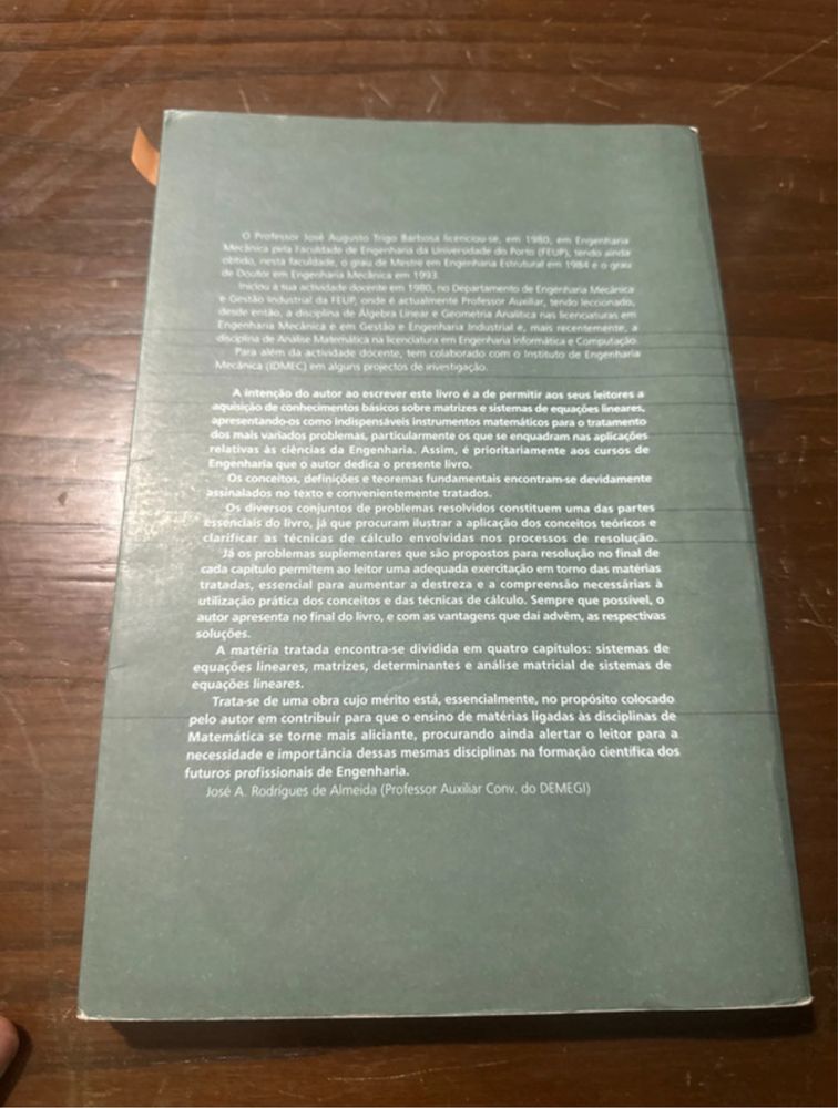 Livro noções sobre Matrizes e Sistemas de Equações Lineares