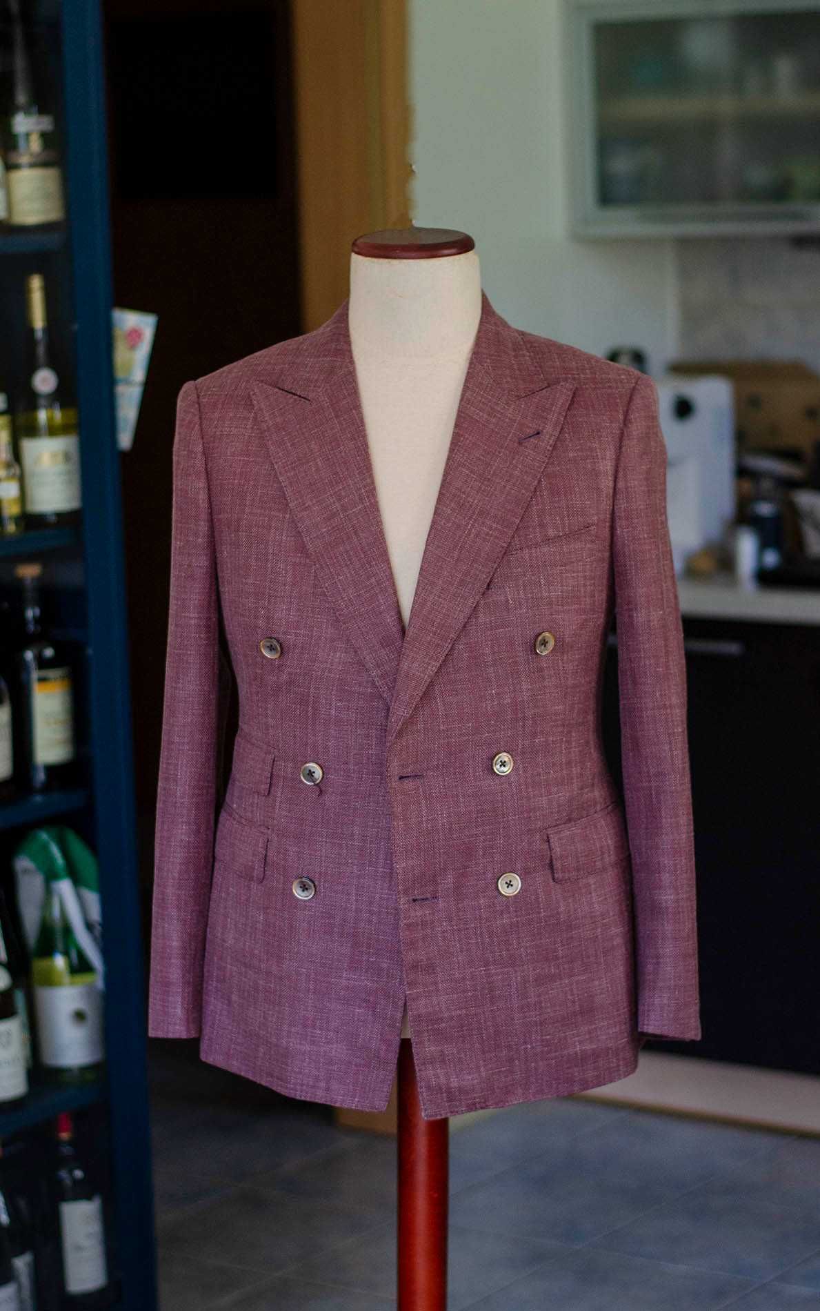 Marynarka dwurzędowa Bespoke, na miarę, Senszio r44 slim, wełna jedwab