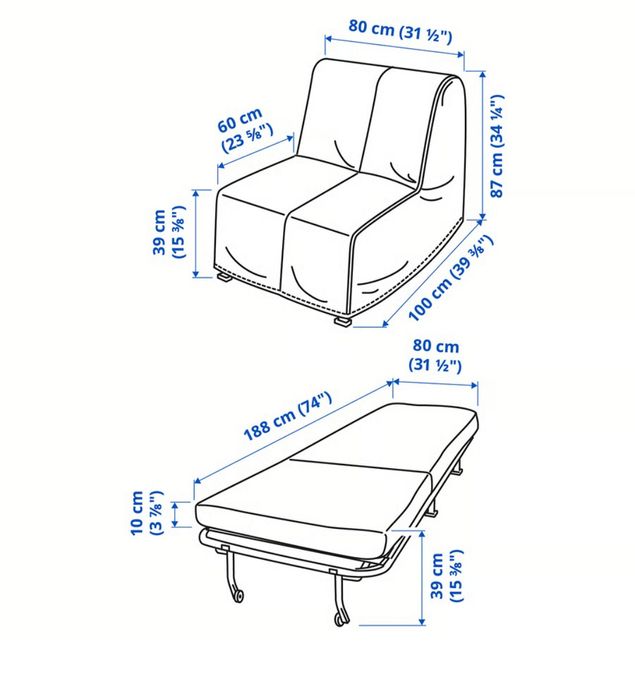 fotel rozkładany IKEA LYCKSELE