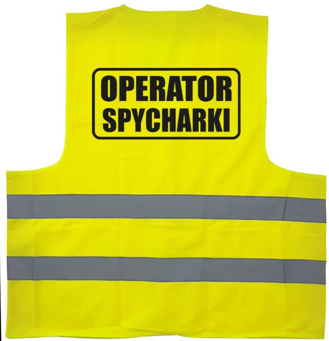 kamizelka odblaskowa, kamizelka z nadrukiem operator spycharki