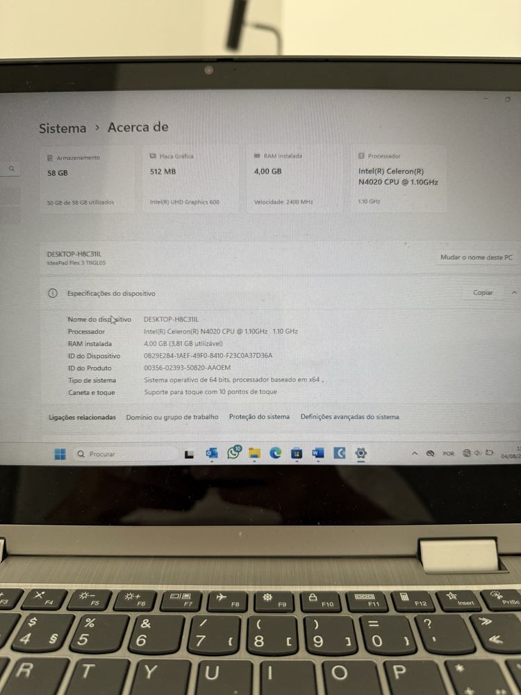 Computador portátil Lenovo 60gb